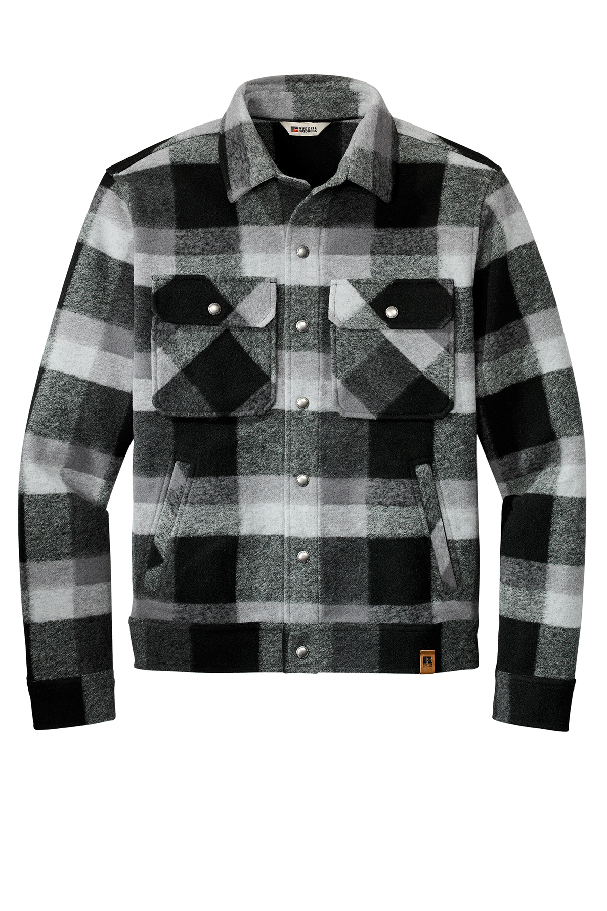 Deep Black/White/Gray Plaid Blank Flat View