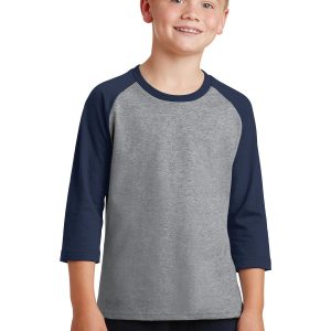 Port & Company® Youth Core Blend 3/4-Sleeve Raglan T-Shirt
