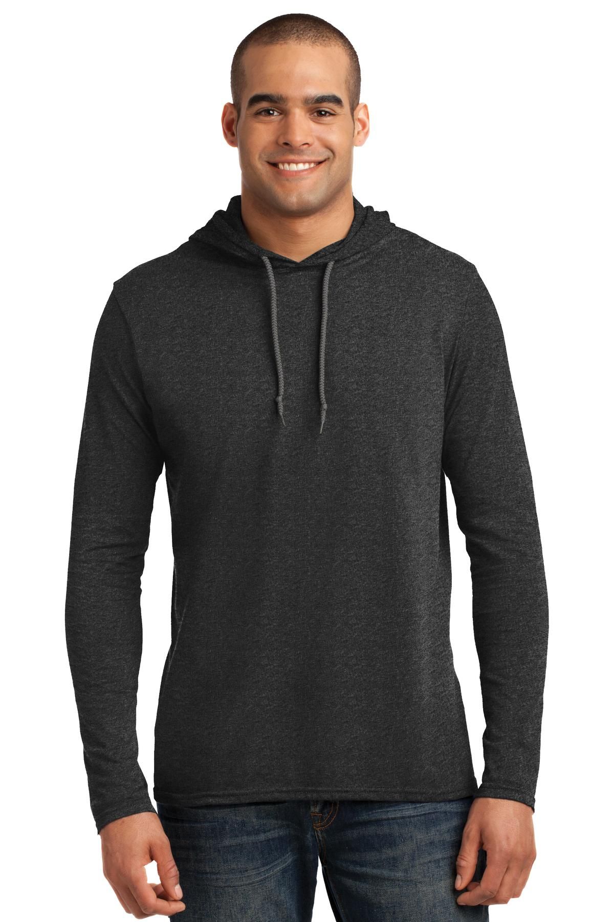 Anvil® Men's 100% Combed Ring Spun Cotton Long Sleeve Hooded T-Shirt