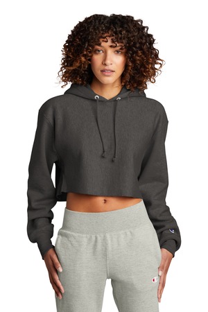 Champion® Women's Reverse Weave® Cropped Cut-Off Hooded Sweatshirt