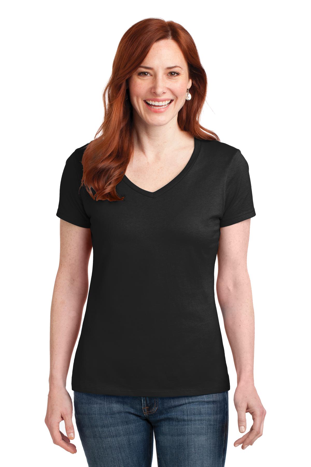 Hanes® Ladies Perfect-T Cotton V-Neck T-Shirt