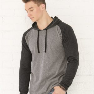 L.A.T Fine Jersey Hooded Long Sleeve Raglan T-Shirt