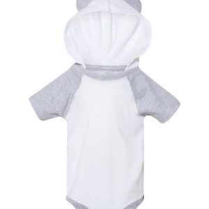 Rabbit Skins Fine Jersey Infant Short Sleeve Raglan Bodysuit w/Hood & Ears