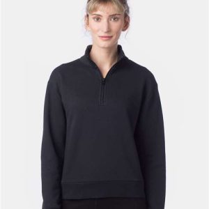 Alternative® Women's Eco-Cozy Fleece Mock Neck Quarter Zip Sweatshirt