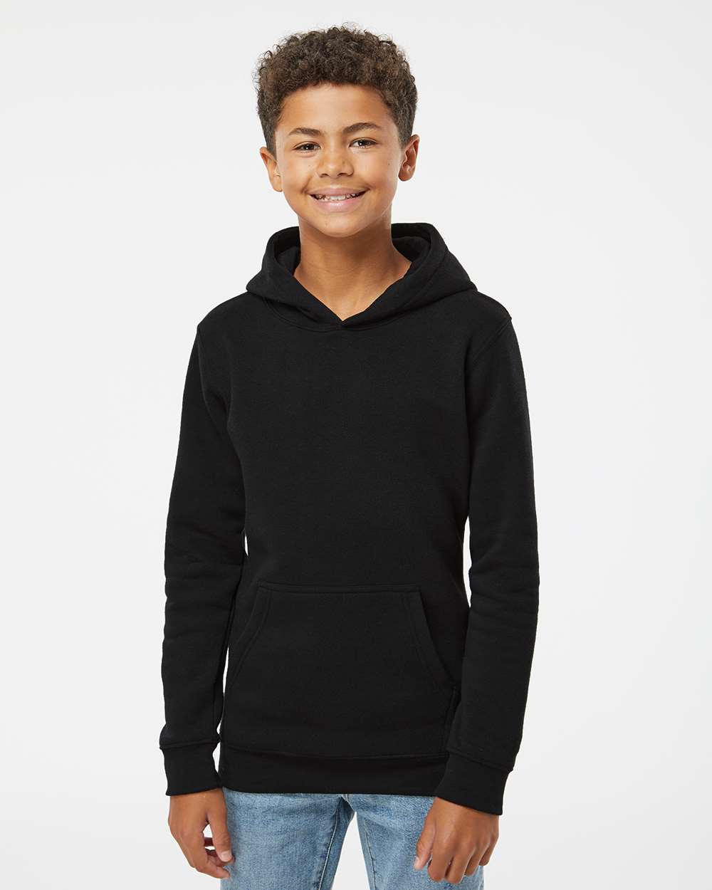 J. America Youth Triblend Fleece Hooded Sweatshirt