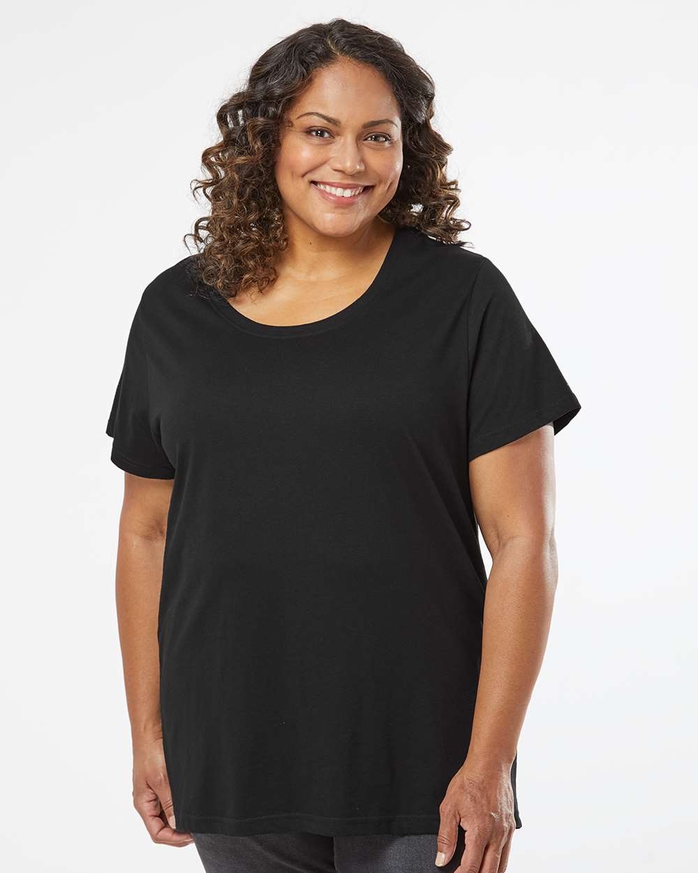 LAT` Curvy Collection Women's Fine Jersey Tee