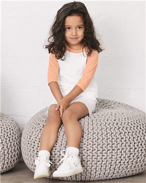 Bella+Canvas® Toddler Three-Quarter Sleeve Baseball Tee