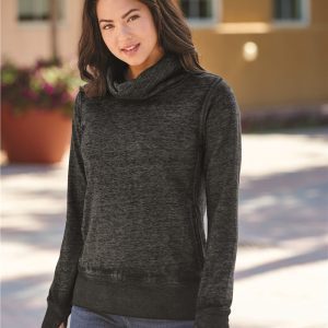 J. America Women's Zen Fleece Cowl Neck Sweatshirt