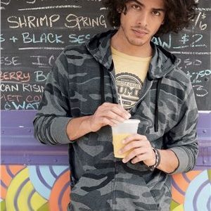 Burnside® Camo Hooded Full Zip Sweatshirt