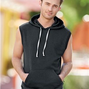 J. America Triblend Sleeveless Hooded Sweatshirt