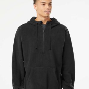 Burnside® Polar Fleece Quarter Zip Scuba Hooded Pullover