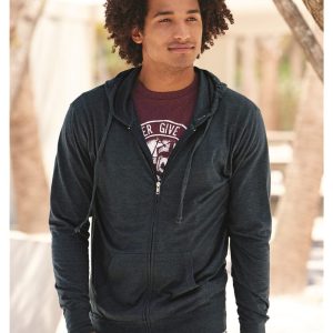 Independent Trading Co. Lightweight Jersey Full-Zip Hooded T-Shirt