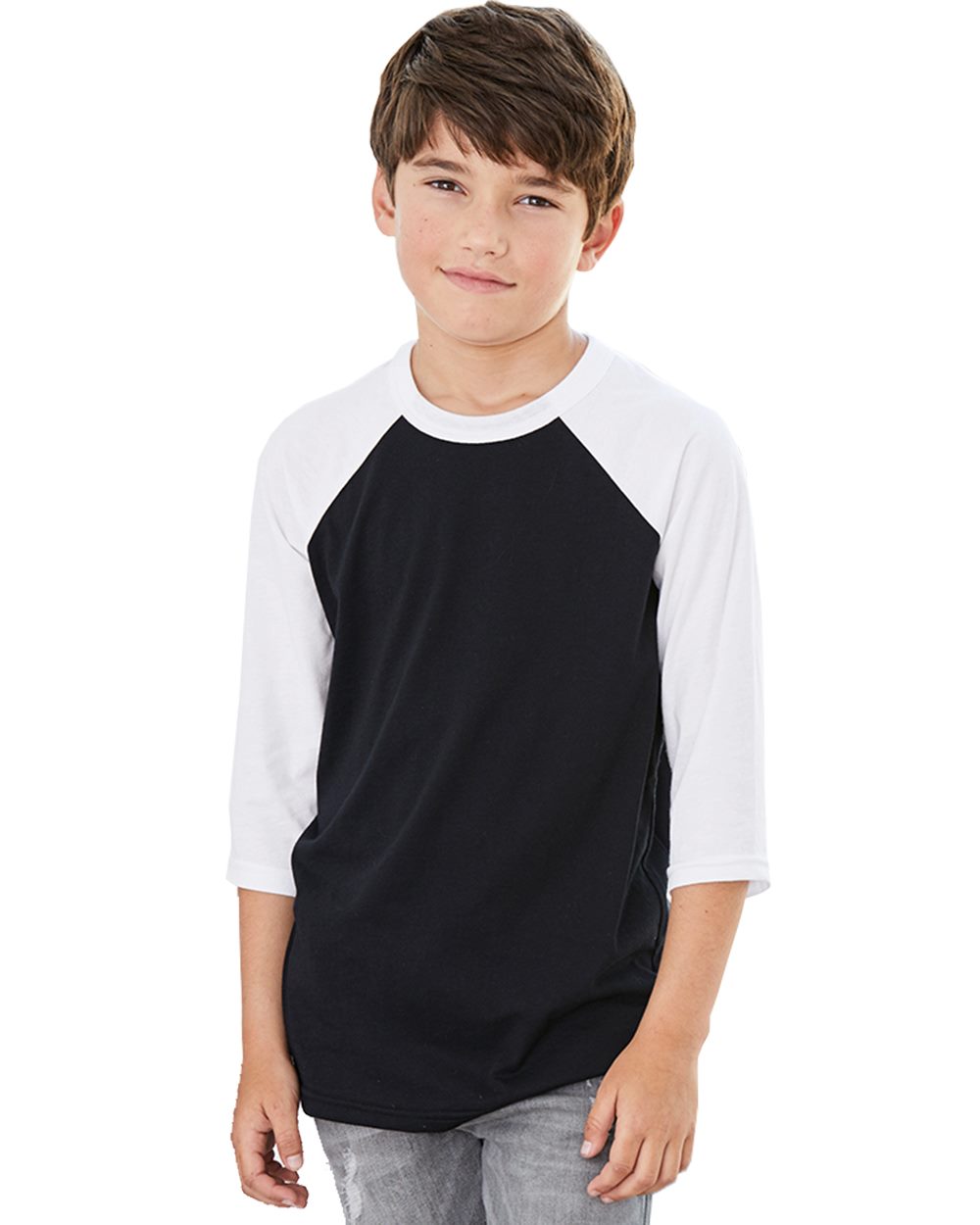 Bella+Canvas® Youth Three-Quarter Sleeve Baseball Tee