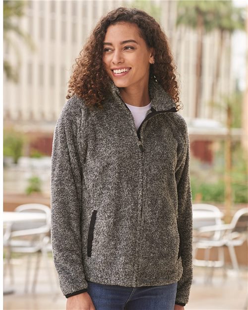 J. America Women's Boundary Shag Frosty Sherpa Full-Zip Jacket