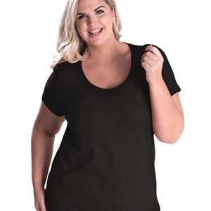 L.A.T Curvy Collection Women's Scoop Neck Premium Jersey Tee