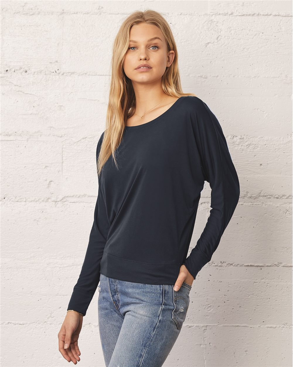 Bella+Canvas® Women's Flowy Off Shoulder Long Sleeve Tee