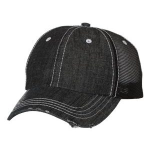 Mega Cap™ Herringbone Unstructured Contrast Stitch Trucker Cap