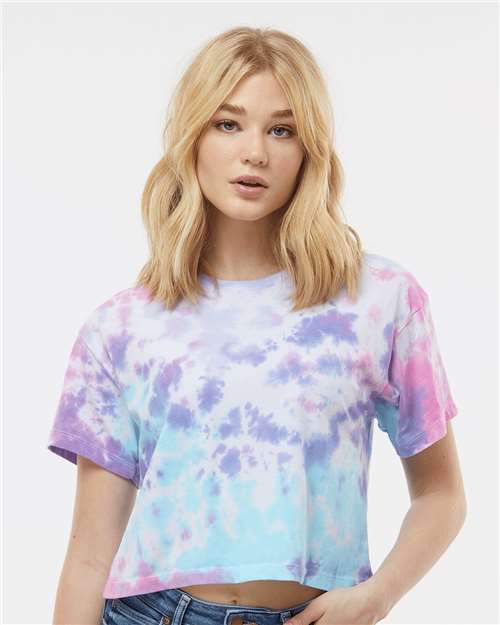 Colortone Women's Tie-Dyed Crop T-Shirt