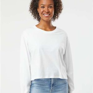 Alternative® Women's Long Sleeve Cotton Jersey Crop Tee