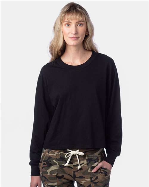 Alternative® Women's Long Sleeve Cotton Jersey Crop Tee