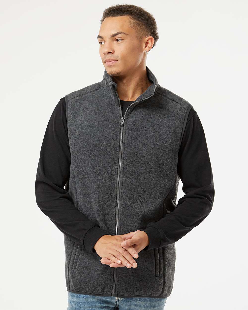 Heather Charcoal Gray Blank