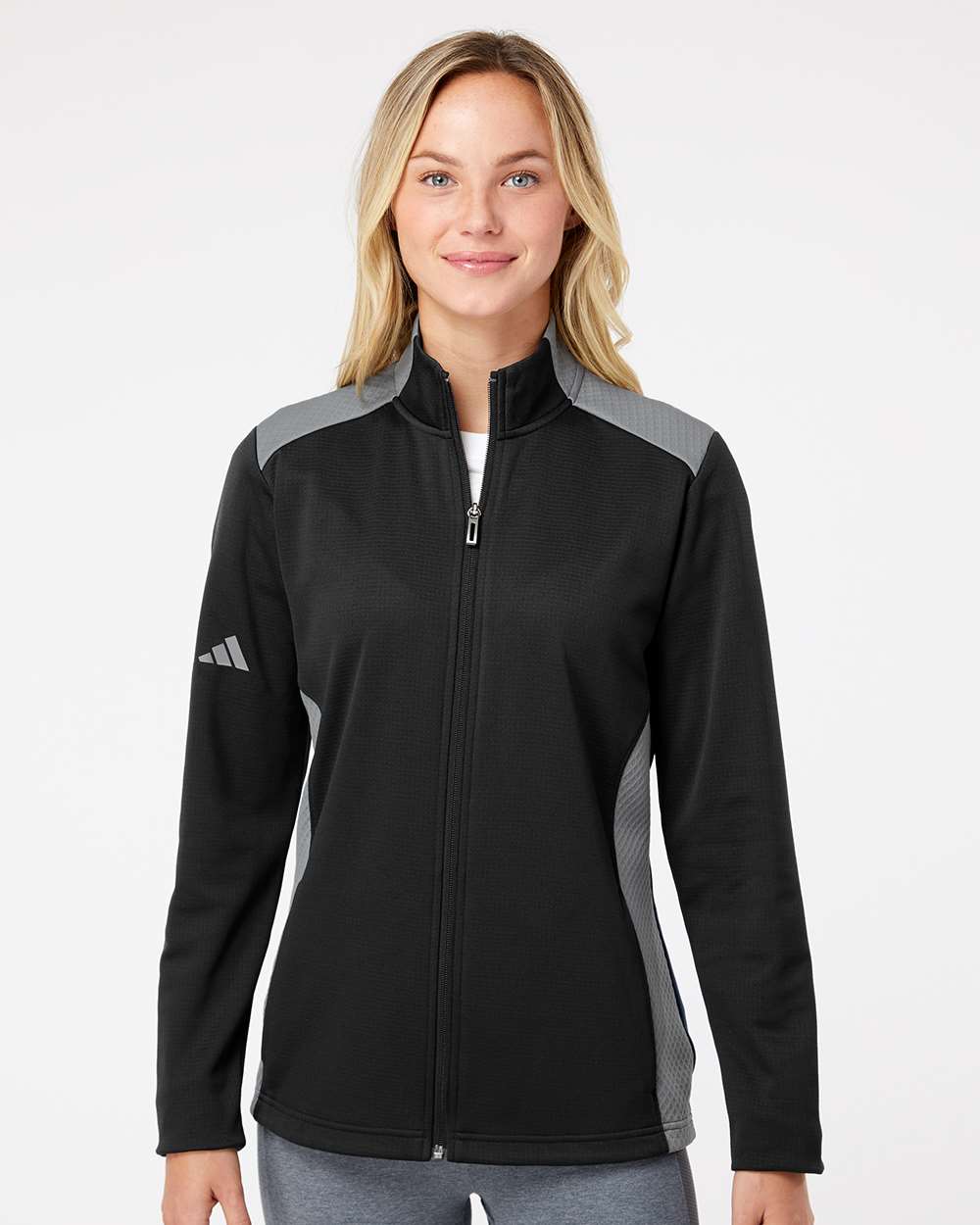 Adidas® Women's Textured Mixed Media Full-Zip Jacket