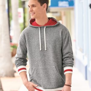 J. America Peppered Fleece Lapover Hooded Sweatshirt