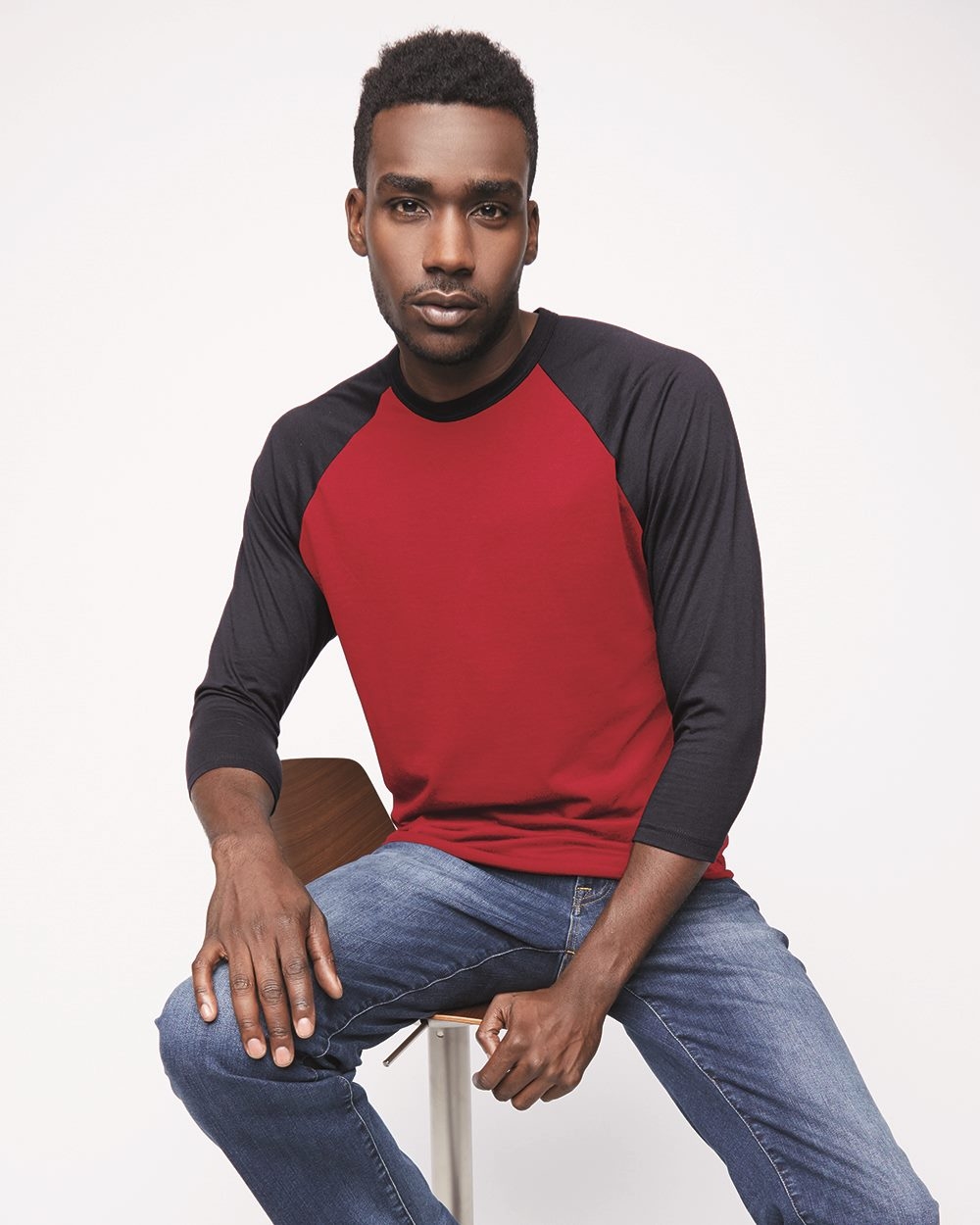 American Apparel® 50/50 Raglan Three-Quarter Sleeve Tee