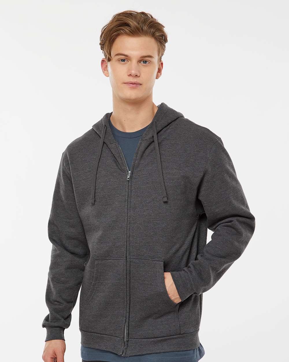 Heather Charcoal Gray Blank