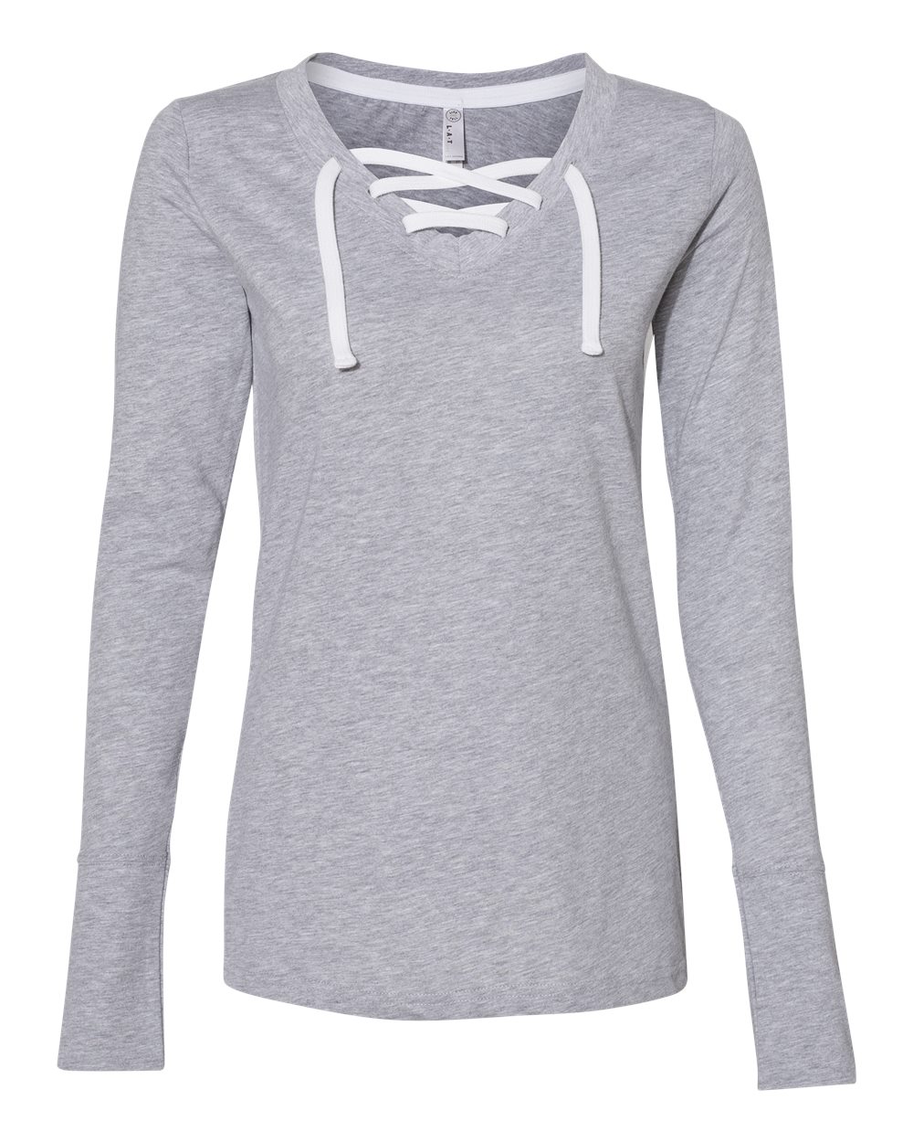 L.A.T Women's Fine Jersey Lace-Up Long Sleeve T-Shirt