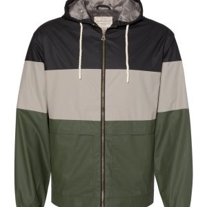 Weatherproof Vintage Colorblocked Hooded Rain Jacket