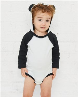 Rabbit Skins Fine Jersey Infant Character Hooded Long Sleeve Bodysuit w/Ears