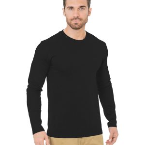 BAYSIDE Unisex Fine Jersey Long-Sleeve Crew T-Shirt