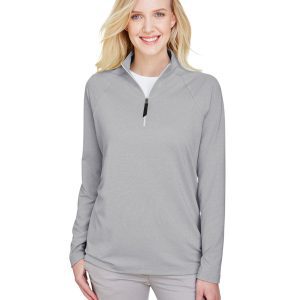 Devon and Jones CrownLux Performance??Ladies' Clubhouse Micro-Stripe Quarter-Zip