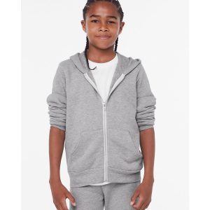 BELLA+CANVAS Youth Sponge Fleece Full-Zip Hooded Sweatshirt