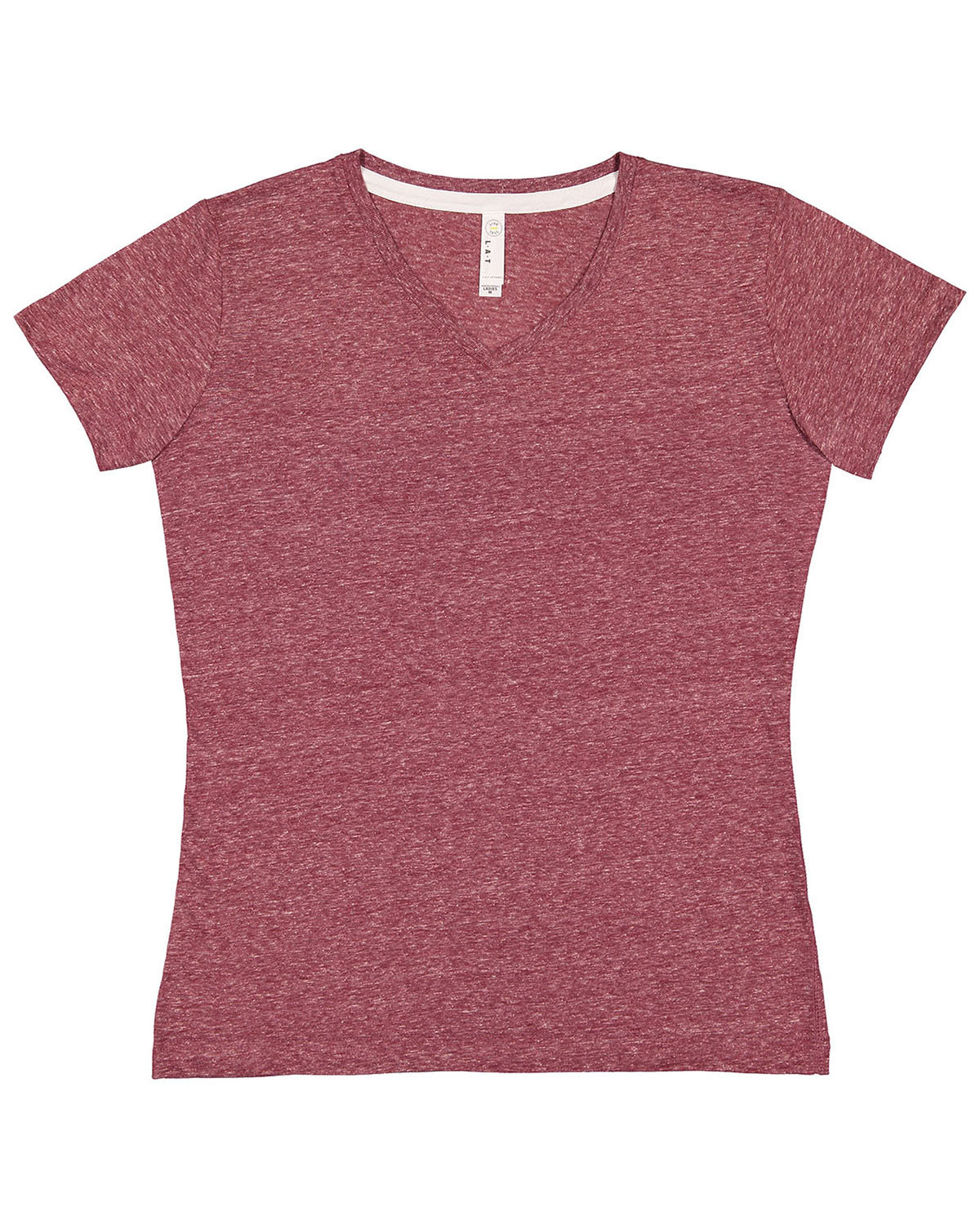 LAT Ladies' V-Neck Harborside Melange Jersey T-Shirt