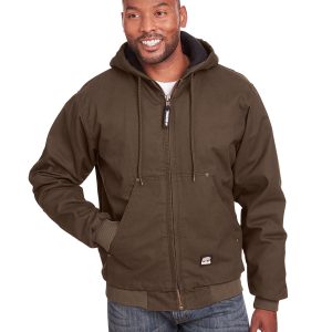 Berne Apparel Men's Tall Highland Washed Cotton Duck Hooded Jacket