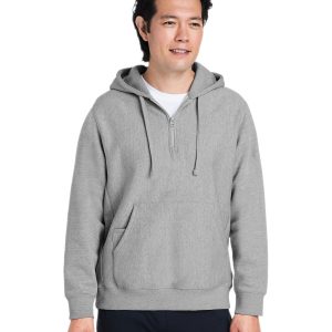Team 365 Unisex Zone HydroSport™ Heavyweight Quarter-Zip Hooded Sweatshirt