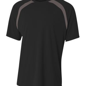 A-4 Boy's Spartan Short Sleeve Color Block Crew Neck T-Shirt