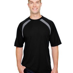 A-4 Men's Spartan Short Sleeve Color Block Crew Neck T-Shirt