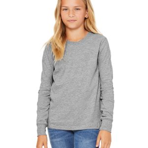 BELLA+CANVAS Youth Heather CVC Long-Sleeve T-Shirt