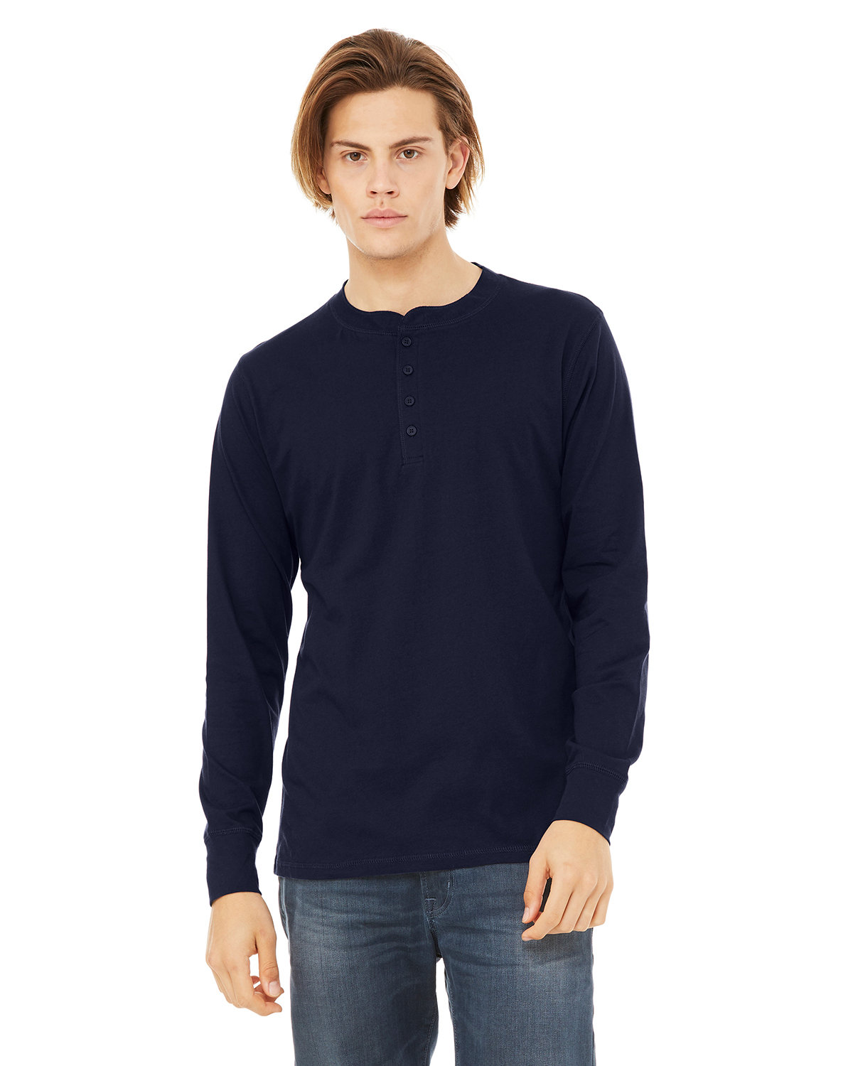 BELLA+CANVAS Men's Jersey Long-Sleeve Henley