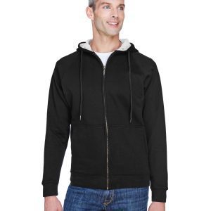 ULTRACLUB Adult Rugged Wear Thermal-Lined Full-Zip Fleece Hooded Sweatshirt