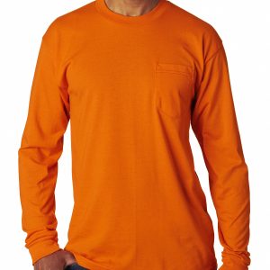 BAYSIDE Adult Long-Sleeve T-Shirt with Pocket