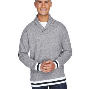 J AMERICA Adult Peppered Fleece Shawl Collar