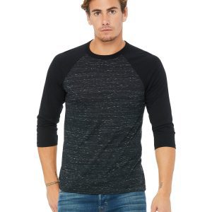 BELLA+CANVAS Unisex Three-Quarter Sleeve Baseball T-Shirt