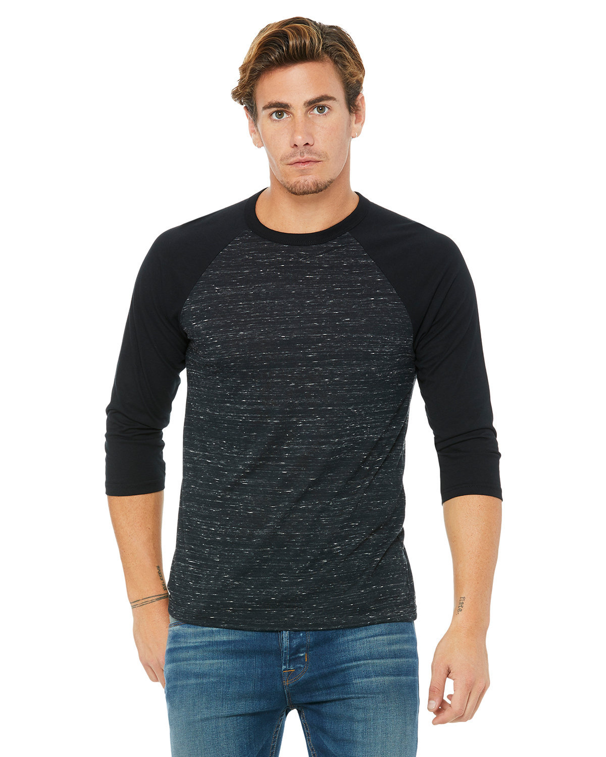 BELLA+CANVAS Unisex Three-Quarter Sleeve Baseball T-Shirt