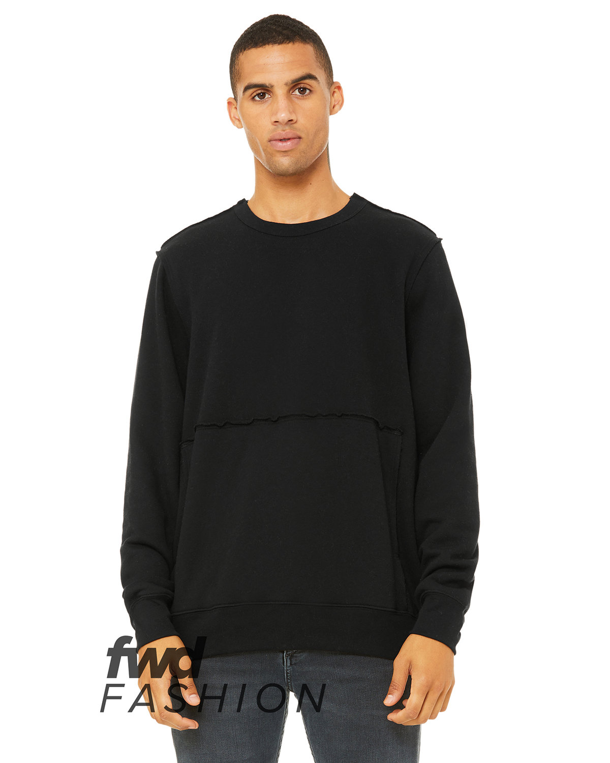 BELLA+CANVAS FWD Fashion Unisex Raw Seam Crewneck Pullover