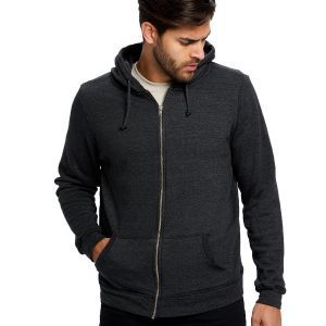 US BLANKS Unisex Heavyweight Loop Terry Full-Zip Hooded Sweatshirt