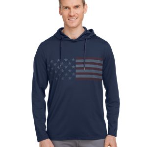 PUMA GOLF Men's Volition Striped Hooded Pullover